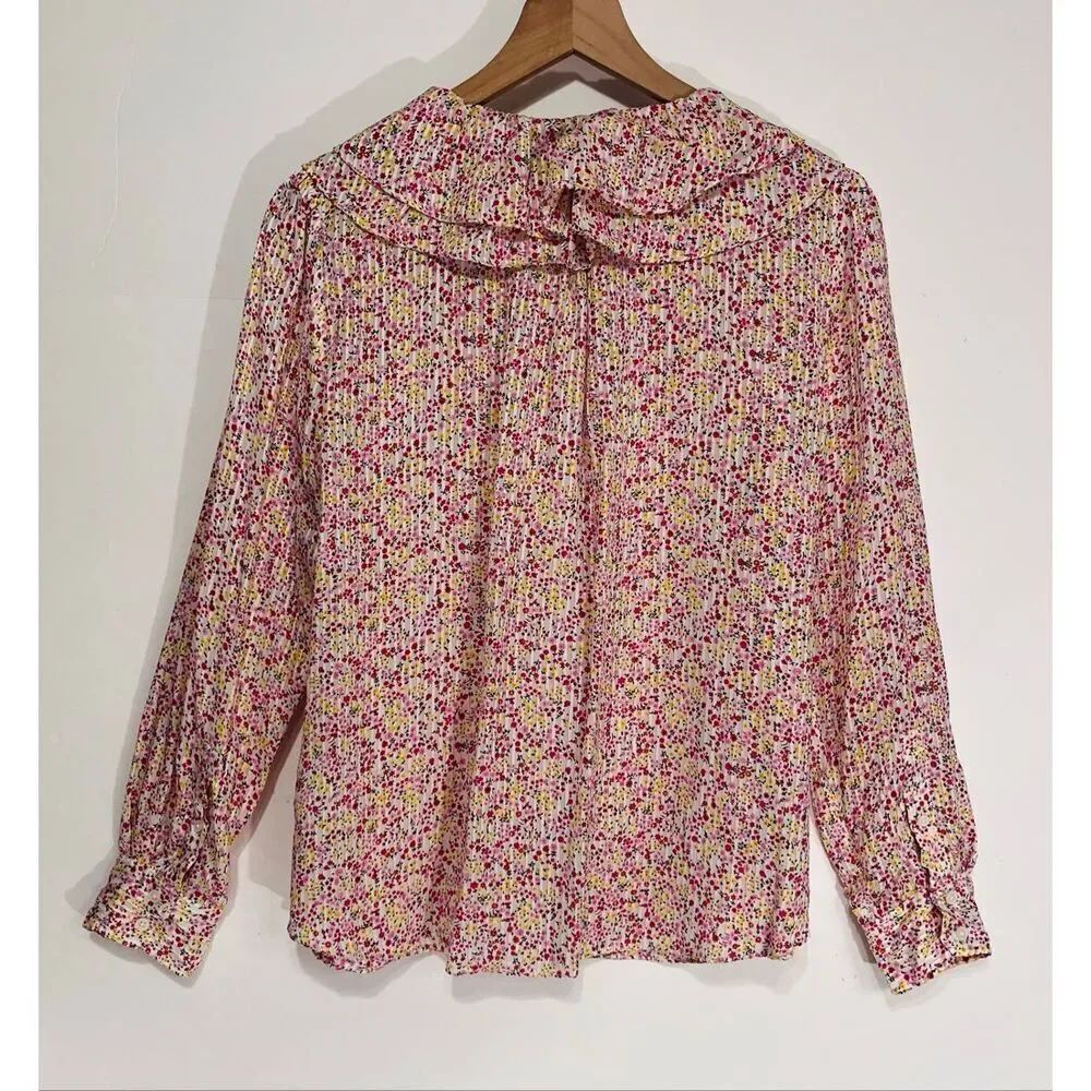 J Crew Ruffle Button Front Blouse   Size M - Picture 2 of 5